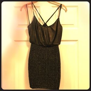 Black and Gold Sparkle Dress